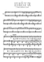 Téléchargez la partition de Les blés d'or en PDF pour Chant et piano