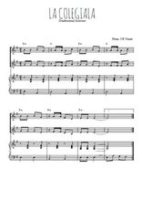Téléchargez l'arrangement de la partition de La colegiala en PDF pour deux voix égales et piano