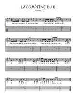 Téléchargez la tablature de la musique Traditionnel-La-comptine-du-K en PDF