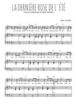 Téléchargez l'arrangement de la partition de la-derniere-rose-de-l-ete en PDF pour Chant et piano