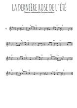 Téléchargez la partition de la musique La dernière rose de l'été en PDF, pour violon