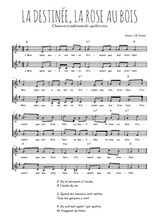 Téléchargez l'arrangement de la partition de Traditionnel-La-destinee-la-rose-au-bois en PDF à deux voix