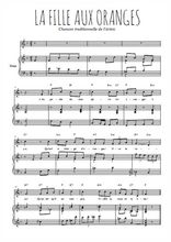 Téléchargez la partition de La fille aux oranges en PDF pour Chant et piano