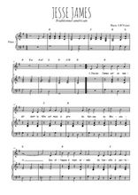 Téléchargez la partition de La légende de Jesse James en PDF pour Chant et piano