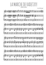 Téléchargez la partition de La marche de Radetzky en PDF pour Mélodie et piano