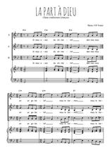Téléchargez l'arrangement de la partition de La part à Dieu en PDF pour trois voix mixtes et piano