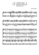 Téléchargez l'arrangement de la partition de La sandunga en PDF pour trois voix mixtes et piano