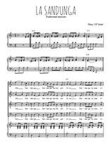 Téléchargez l'arrangement de la partition de La sandunga en PDF pour 4 voix mixtes et piano