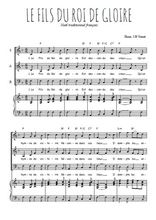 Téléchargez l'arrangement de la partition de Le Fils du Roi de gloire en PDF pour trois voix mixtes et piano