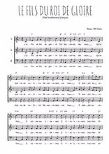 Téléchargez l'arrangement de la partition de chant-de-noel-le-fils-du-roi-de-gloire en PDF à trois voix