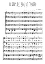Téléchargez l'arrangement de la partition de Le Fils du Roi de gloire en PDF pour 4 voix mixtes et piano