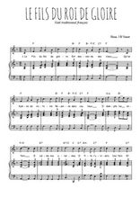 Téléchargez l'arrangement de la partition de chant-de-noel-le-fils-du-roi-de-gloire en PDF pour Chant et piano