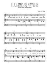 Téléchargez l'arrangement de la partition de Gaston-Coute-Gerard-Pierron-Le-champs-de-naviots en PDF pour Chant et piano