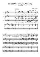 Téléchargez l'arrangement de la partition de Le chant des ouvriers en PDF pour trois voix mixtes et piano