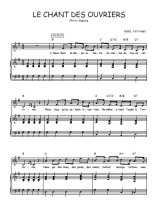 Téléchargez la partition de Le chant des ouvriers en PDF pour Chant et piano