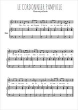 Téléchargez l'arrangement de la partition de Traditionnel-Le-cordonnier-Pamphile en PDF pour Chant et piano