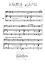 Téléchargez l'arrangement de la partition de Traditionnel-Le-dimanche-j-vas-la-voir en PDF pour Chant et piano