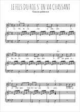 Téléchargez l'arrangement de la partition de quebec-le-fils-du-roi-s-en-va-chassant en PDF pour Chant et piano