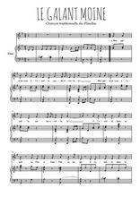 Téléchargez l'arrangement de la partition de Traditionnel-Le-galant-moine en PDF pour Chant et piano