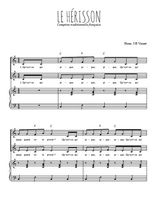 Téléchargez l'arrangement de la partition de Le hérisson en PDF pour deux voix égales et piano