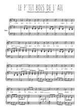 Téléchargez l'arrangement de la partition de Traditionnel-Le-p-tit-bois-de-l-ail en PDF pour Chant et piano