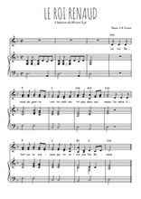 Téléchargez la partition de Le roi Renaud en PDF pour 2 voix égales et piano