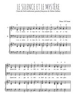 Téléchargez l'arrangement de la partition de Le silence et le mystère en PDF pour trois voix d'hommes et piano