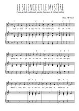 Téléchargez l'arrangement de la partition de noel-le-silence-et-le-mystere en PDF pour Chant et piano