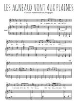 Téléchargez l'arrangement de la partition de Traditionnel-Les-agneaux-vont-aux-plaines en PDF pour Chant et piano