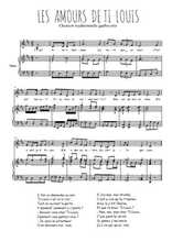 Téléchargez la partition de Les amours de Ti Louis en PDF pour Chant et piano