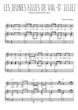 Téléchargez la partition de Les jeunes filles de Val-d'Illiez en PDF pour Chant et piano