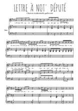 Téléchargez la partition de Lettre à not' député en PDF pour Chant et piano