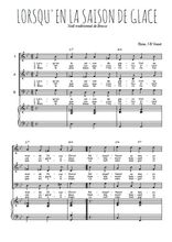 Téléchargez l'arrangement de la partition de Lorsqu'en la saison de glace en PDF pour trois voix mixtes et piano