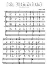 Téléchargez l'arrangement de la partition de Lorsqu'en la saison de glace en PDF pour 4 voix mixtes et piano