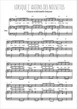Téléchargez l'arrangement de la partition de Traditionnel-Lorsque-j-avions-des-noisettes en PDF pour Chant et piano