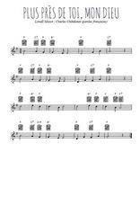 Téléchargez l'arrangement de la partition en Sib de la musique Plus près de toi, mon Dieu en PDF