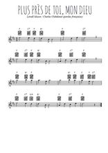 Téléchargez l'arrangement de la partition pour sax en Mib de la musique Plus près de toi, mon Dieu en PDF