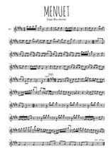 Téléchargez l'arrangement de la partition en Sib de la musique Menuet en PDF