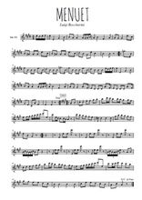 Téléchargez l'arrangement de la partition pour sax en Mib de la musique Menuet en PDF