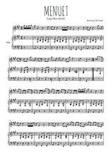 Téléchargez la partition de Menuet en PDF pour Mélodie et piano