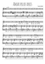 Téléchargez l'arrangement de la partition de Luisa-Sobral-Amar-pelos-dois en PDF pour  et piano