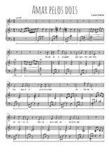 Téléchargez l'arrangement de la partition de Luisa-Sobral-Amar-pelos-dois en PDF pour Chant et piano