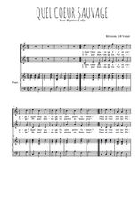 Téléchargez la partition de Quel coeur sauvage en PDF pour 2 voix égales et piano