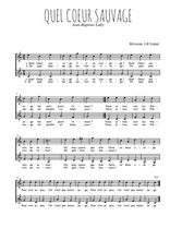 Téléchargez l'arrangement de la partition de Jean-Baptiste-Lully-Quel-coeur-sauvage en PDF à deux voix