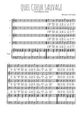 Téléchargez la partition de Quel coeur sauvage en PDF pour 4 voix SATB et piano
