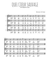 Téléchargez l'arrangement de la partition de Jean-Baptiste-Lully-Quel-coeur-sauvage en PDF à quatre voix