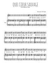 Téléchargez la partition de Quel coeur sauvage en PDF pour Chant et piano