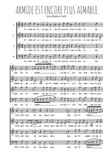 Téléchargez l'arrangement de la partition de Jean-Baptiste-Lully-Armide-est-encor-plus-aimable en PDF à quatre voix