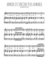 Téléchargez l'arrangement de la partition de jean-baptiste-lully-armide-est-encor-plus-aimable en PDF pour Chant et piano