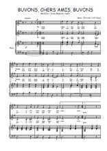 Téléchargez l'arrangement de la partition de Buvons, chers amis, buvons en PDF pour deux voix égales et piano